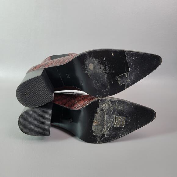 RAYE x House of Harlow 1960 Nick Croc Leather Point Cowboy Block Bootie Boot 7.5 - Picture 7 of 8